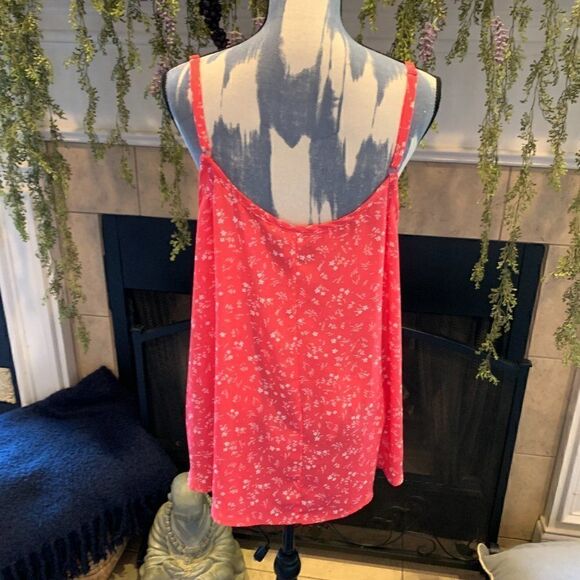 Torrid orange coral white print pleated front cami 0 - Picture 5 of 7